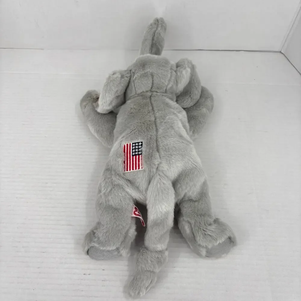 Ty‎ Beanie Buddies Righty Gray Elephant Plush American Flag Vintage 2000 14 Inch